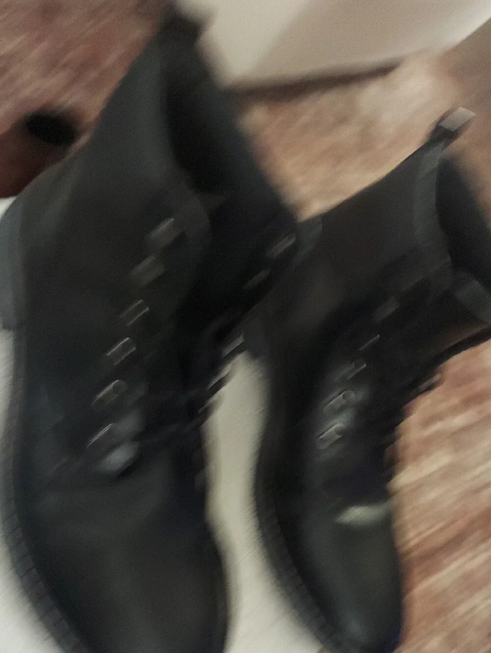 Club Room Black Faux Leather Lace-Up Ankle Boots